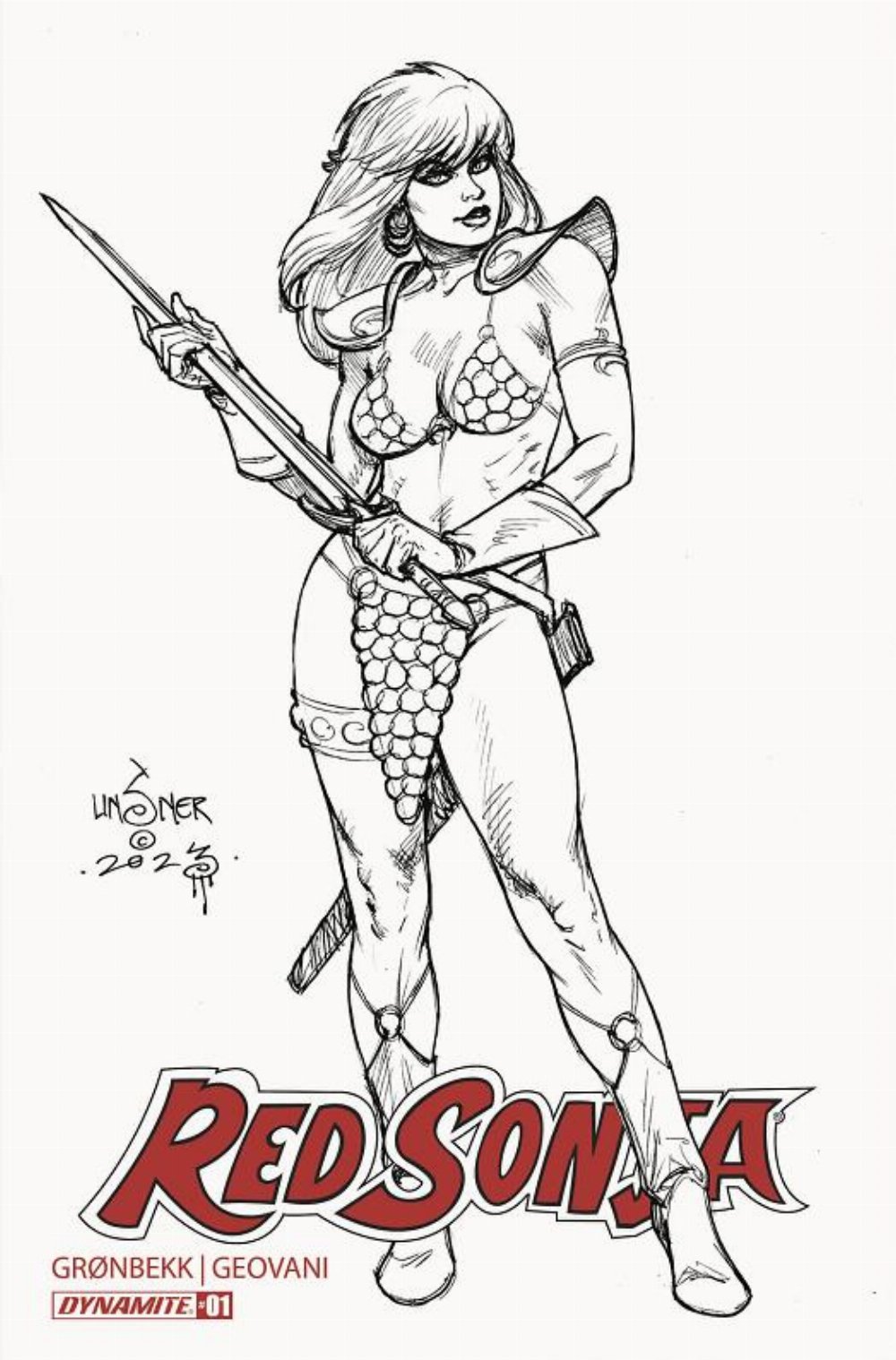 Τεύχος Κόμικ Red Sonja 2023 #1 B&W Exclusive SDCC 2023 Variant Cover (LE1000)
