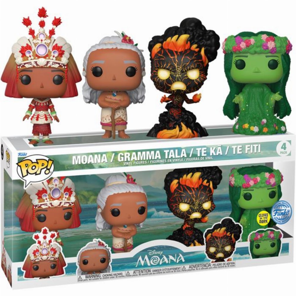 Φιγούρες Funko POP! Disney: Moana – Moana, Gramma Tala, Te Ka, Te Fiti 4-Pack (Exclusive)