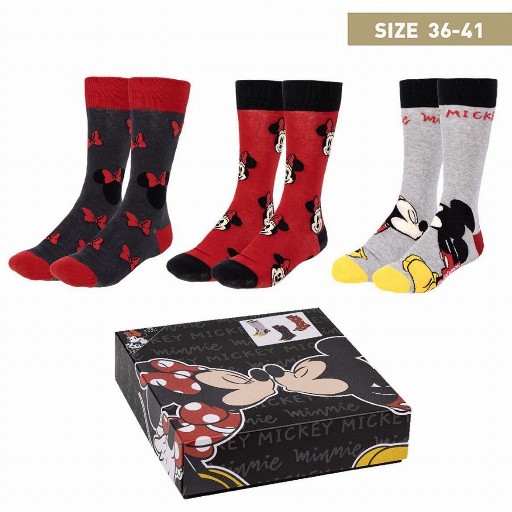 Disney – Mickey & Minnie Mouse 3-Pack Κάλτσες (Μέγεθος 36-41)