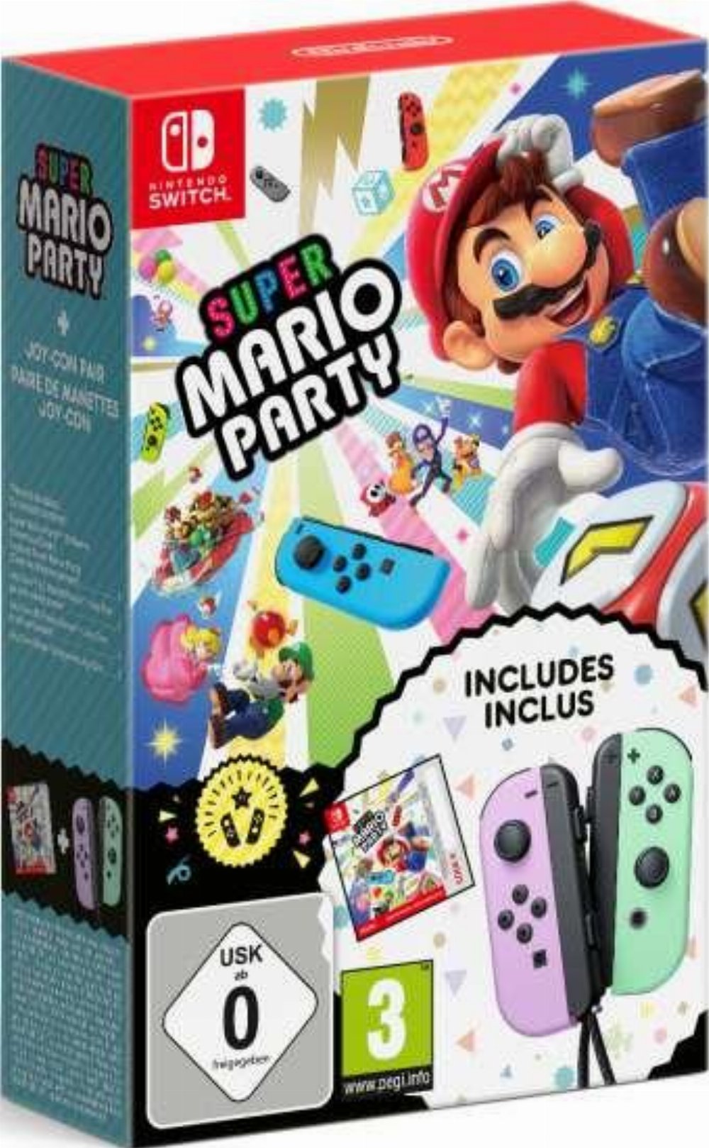 Nintendo Switch – Joy-Con Pair Pastel Purple/Green (Includes Super Mario Party)