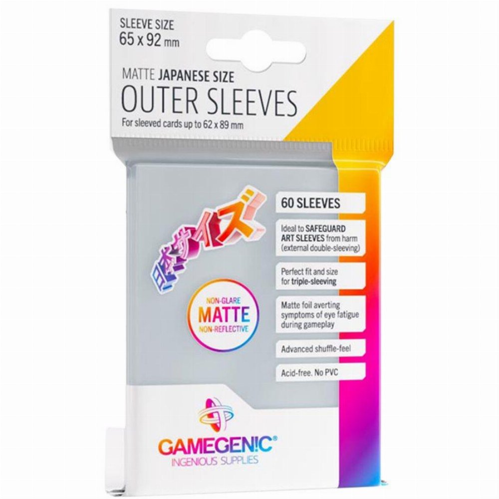 Gamegenic Outer Sleeves Japanese Small Size – Non-Glare Matte Clear (60 Sleeves)