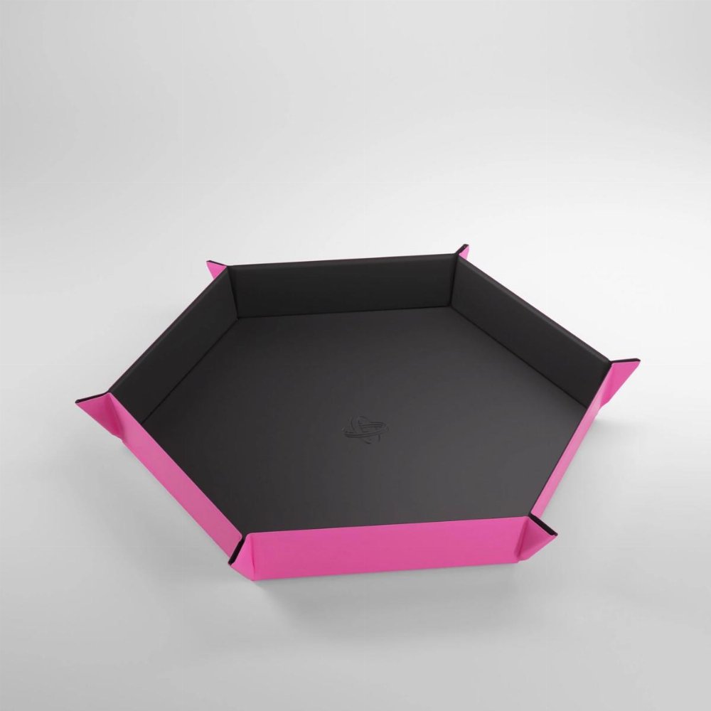 Gamegenic Magnetic Hexagonal Dice Tray – Black/Pink
