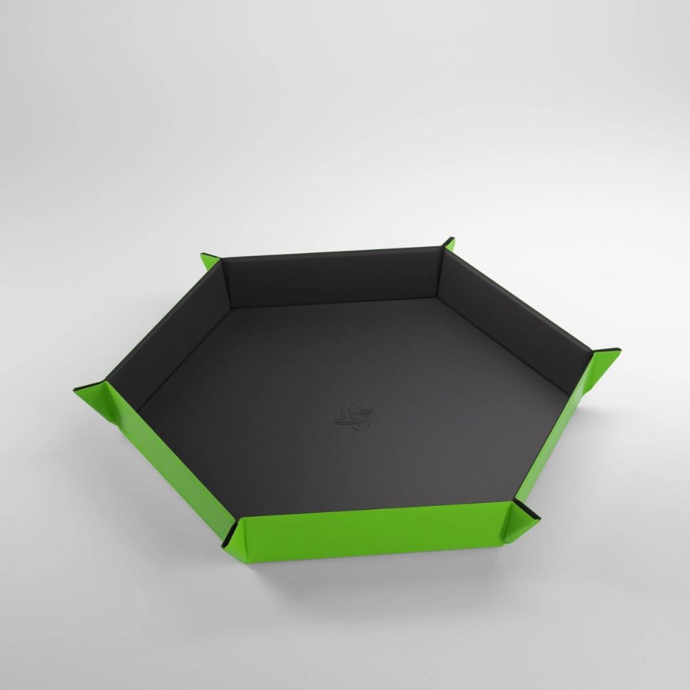 Gamegenic Magnetic Hexagonal Dice Tray – Black/Green