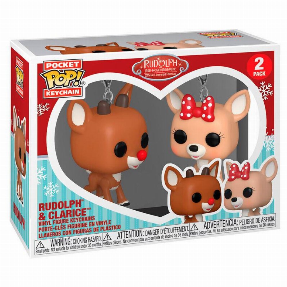 Funko Pocket POP! Μπρελόκ Rudolph the Red-Nosed Raindeer – Rudolph & Clarice 2-Pack Φιγούρες (Exclusive)