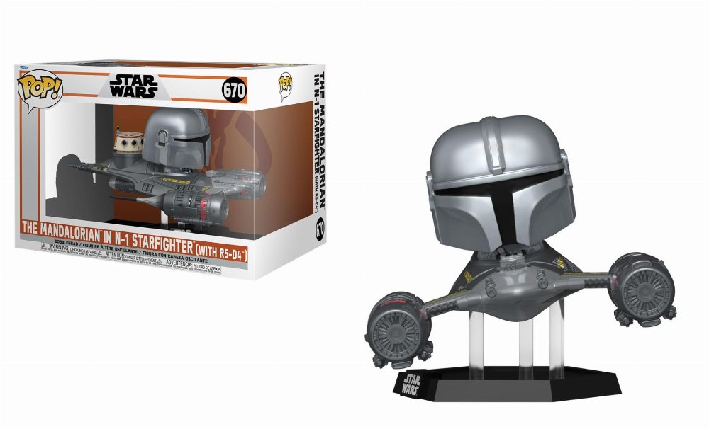 Φιγούρα Funko POP! Rides: Star Wars: The Mandalorian – The Mandalorian in N-1 Starfighter (with R5-D4) #670