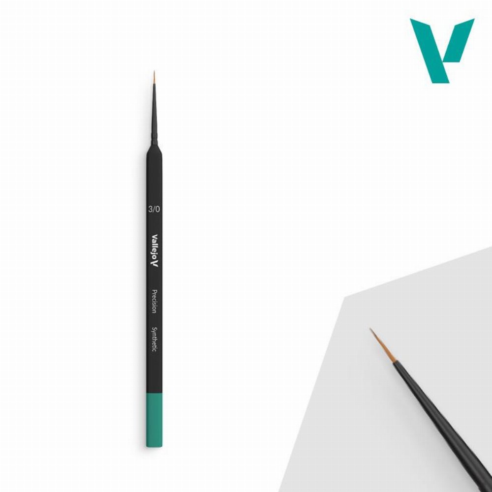 Vallejo – Triangular Handle Synthetic Round No. 3/0 Brush