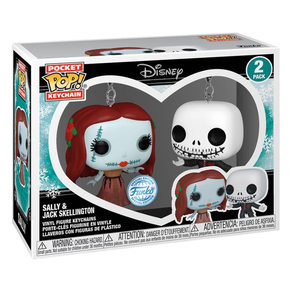 Funko Pocket POP! Μπρελόκ Disney: Nightmare Before Christmas – Holiday Jack & Sally 2-Pack Φιγούρες (Exclusive)
