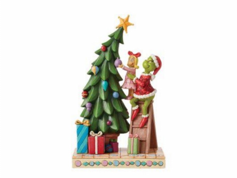 Grinch: Enesco – Grinch & Cindy Lou Decorating Treee by Jim Shore Φιγούρα Αγαλματίδιο (27cm)