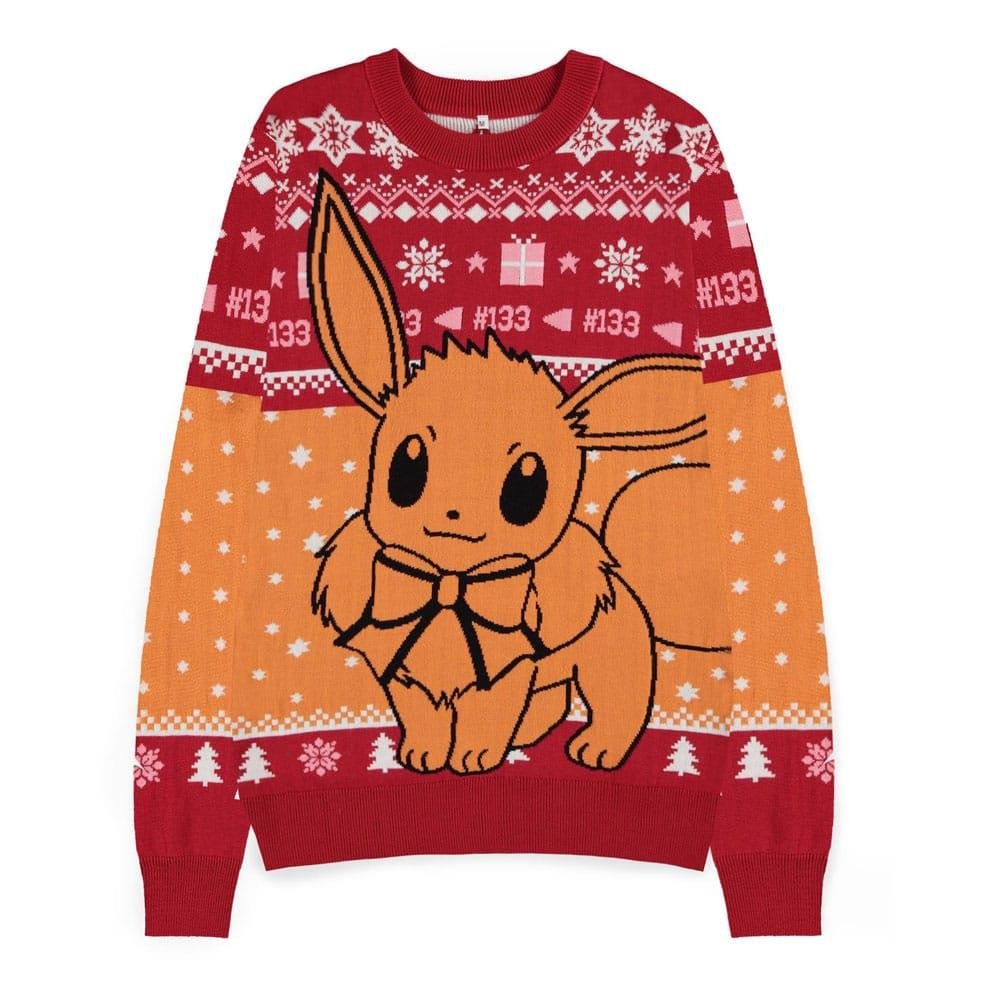 Pokemon – Eevee Brown Χριστουγεννιάτικο Πουλόβερ (S)