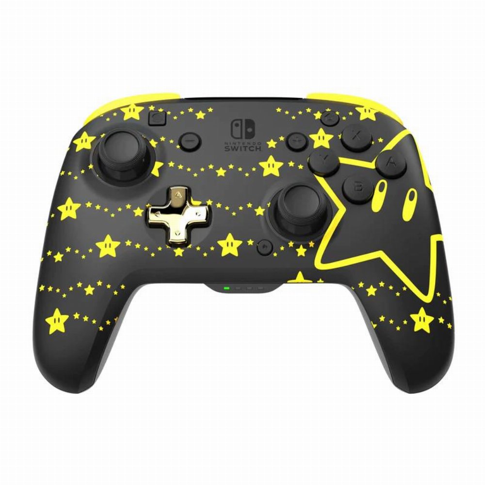 Nintendo Switch – Official Wireless Controller (Glow in the Dark Super Mario Stars)
