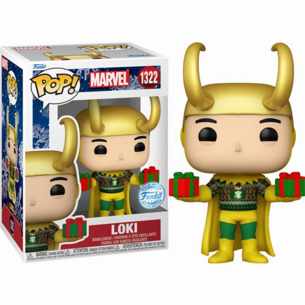 Φιγούρα Funko POP! Marvel: Holiday – Loki with Sweater (Metallic)#1322 (Exclusive)