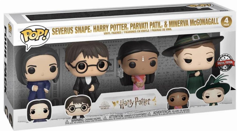 Φιγούρες Funko POP! Harry Potter: Holiday – Severus Snape, Harry Potter, Parvati Patil, Minerva McGonagall 4-Pack (Exclusive)