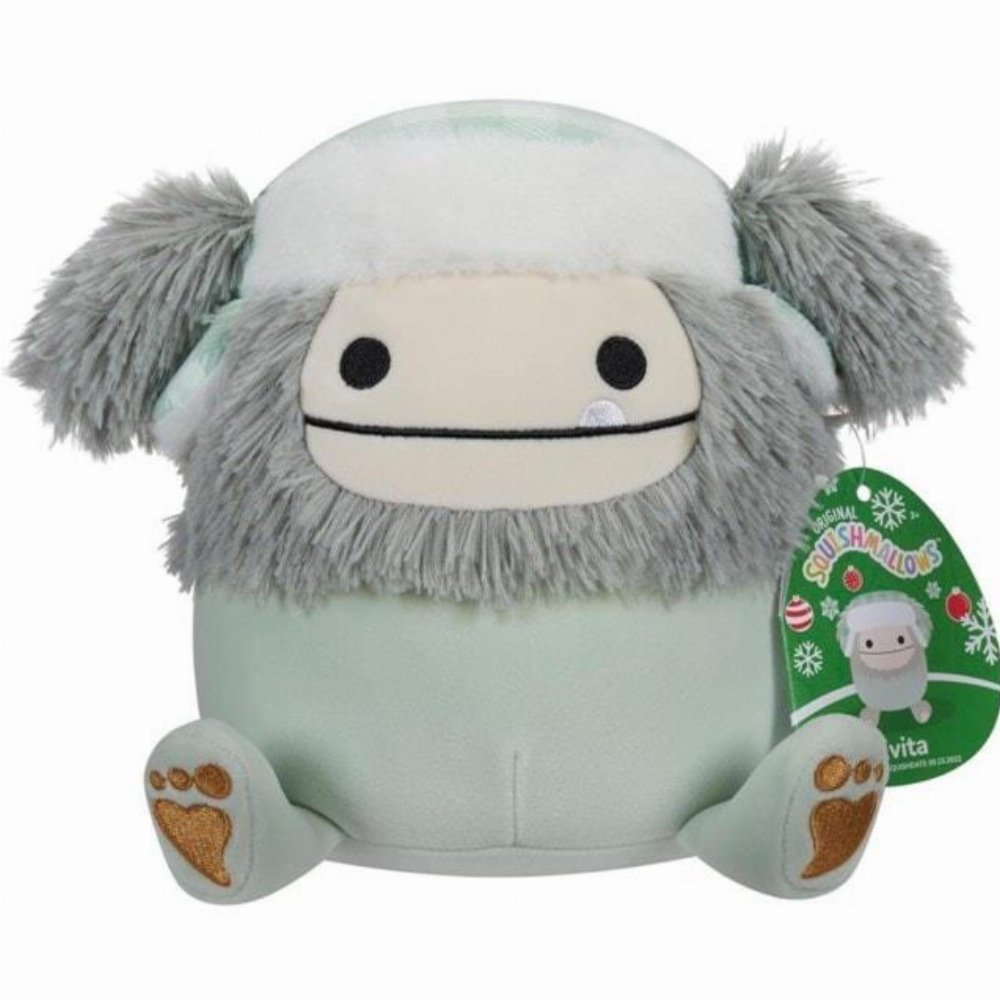 Λούτρινο Squishmallows – Christmas: Evita Grey Bigfoot with Trapper Hat (19cm)