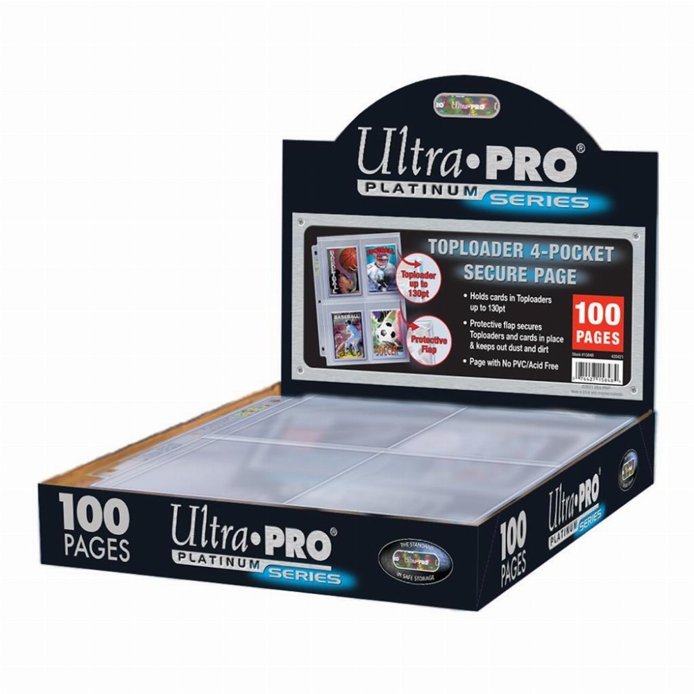 Ultra Pro – 4-Pocket Secure Platinum Page for Toploaders (100 pieces)