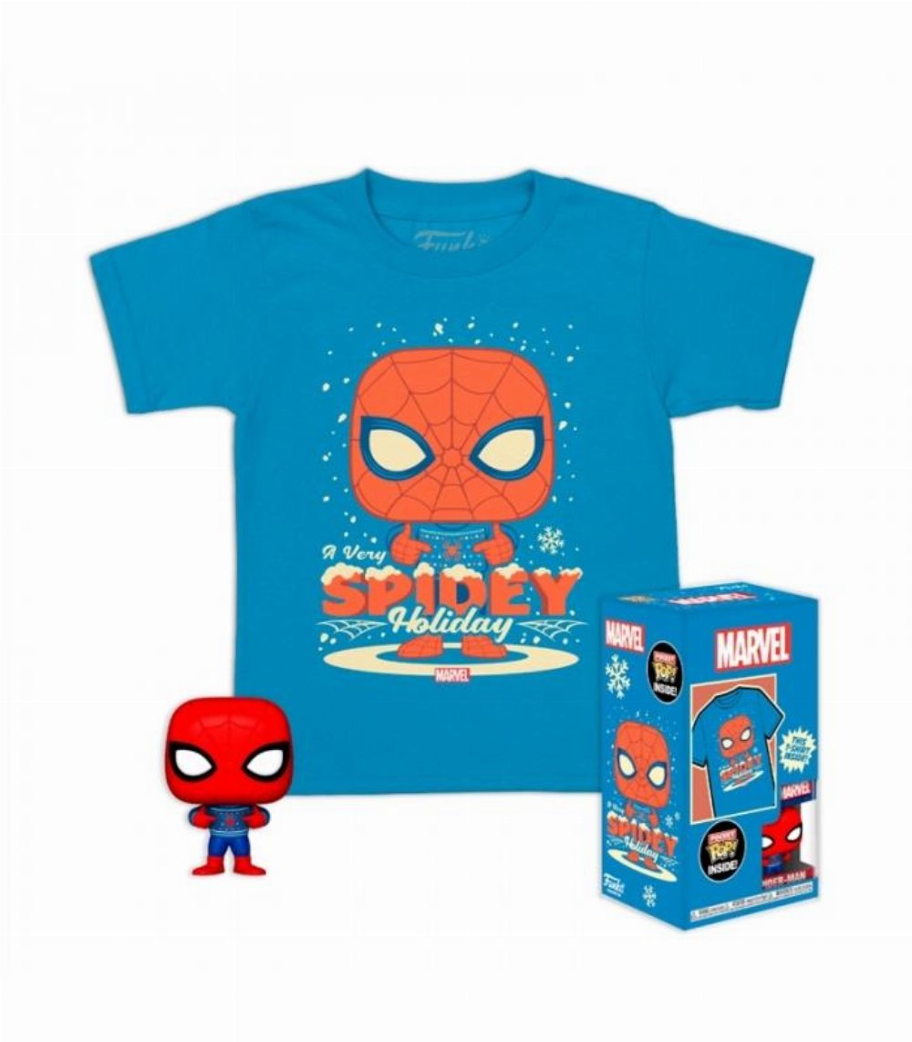 Συλλεκτικό Funko Box: Marvel – Holiday Spider-Man Pocket POP! με T-Shirt (S-Kids)