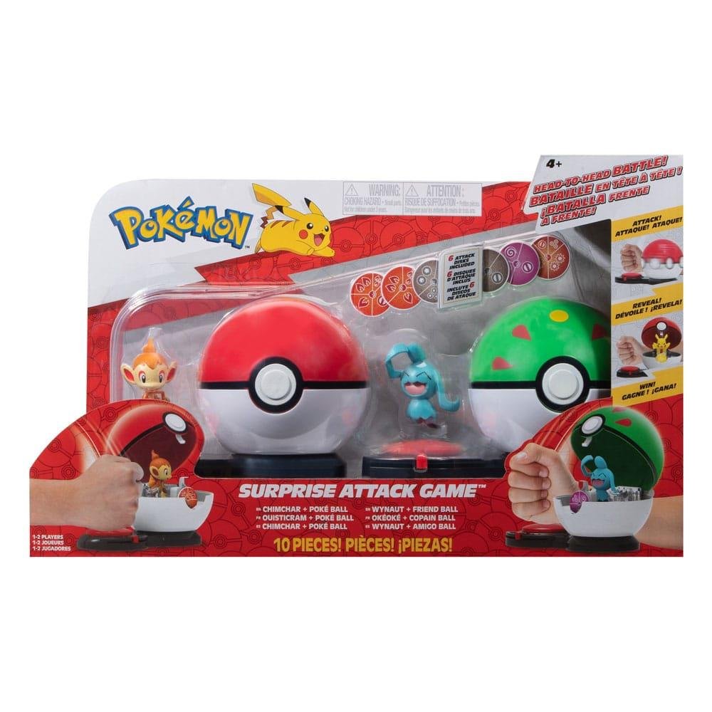 Pokemon – Chimchar with Poke Ball vs Wynaut with Friend Ball Suprise Attack Φιγούρες
