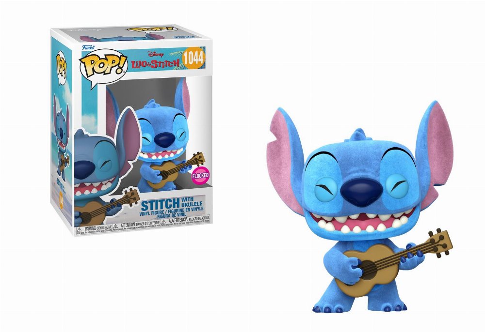 Φιγούρα Funko POP! Disney: Lilo & Stitch – Stitch with Ukulele (Flocked) #1044 (Limited)