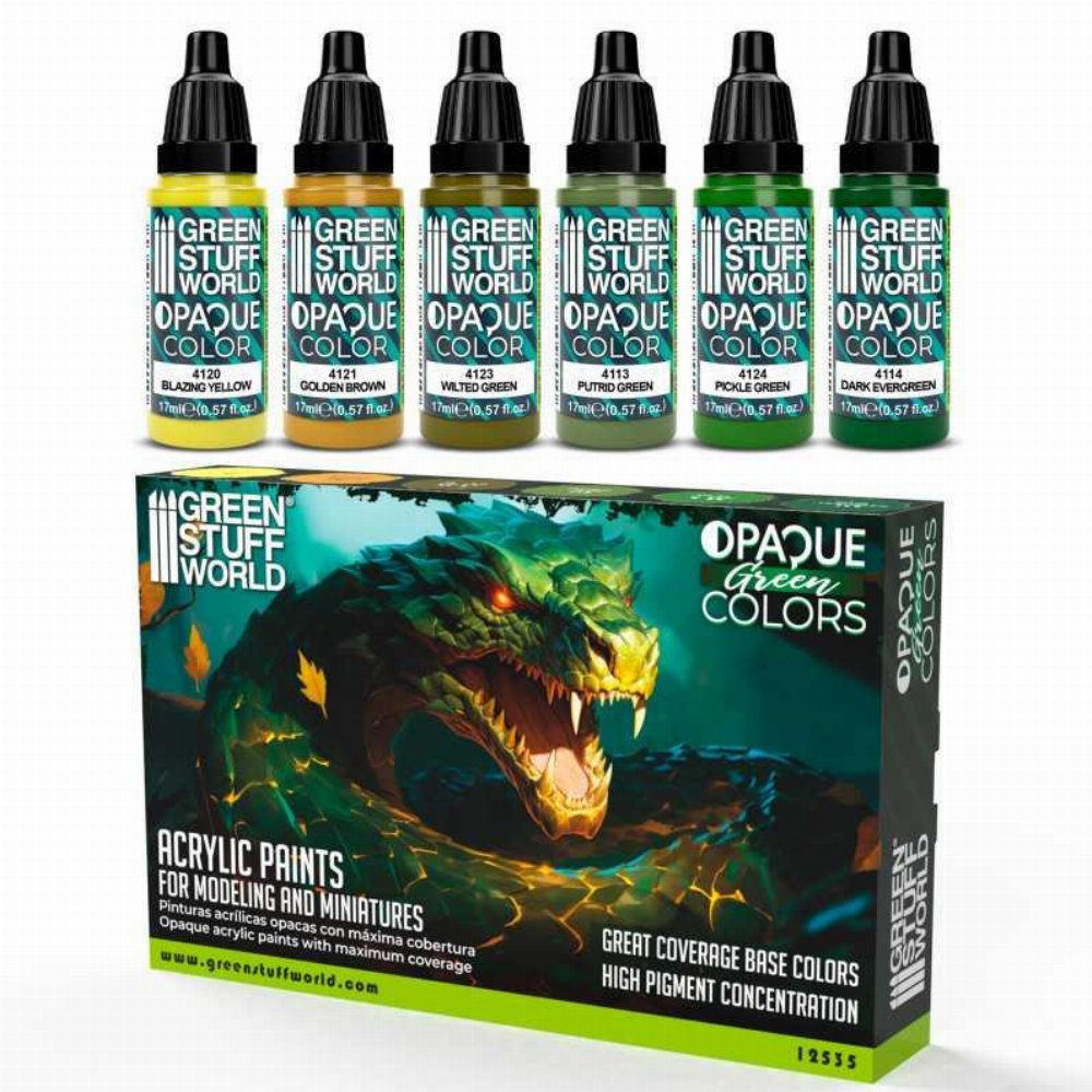 Green Stuff World – Green Colours Opaque Paint Set (6 Χρώματα)