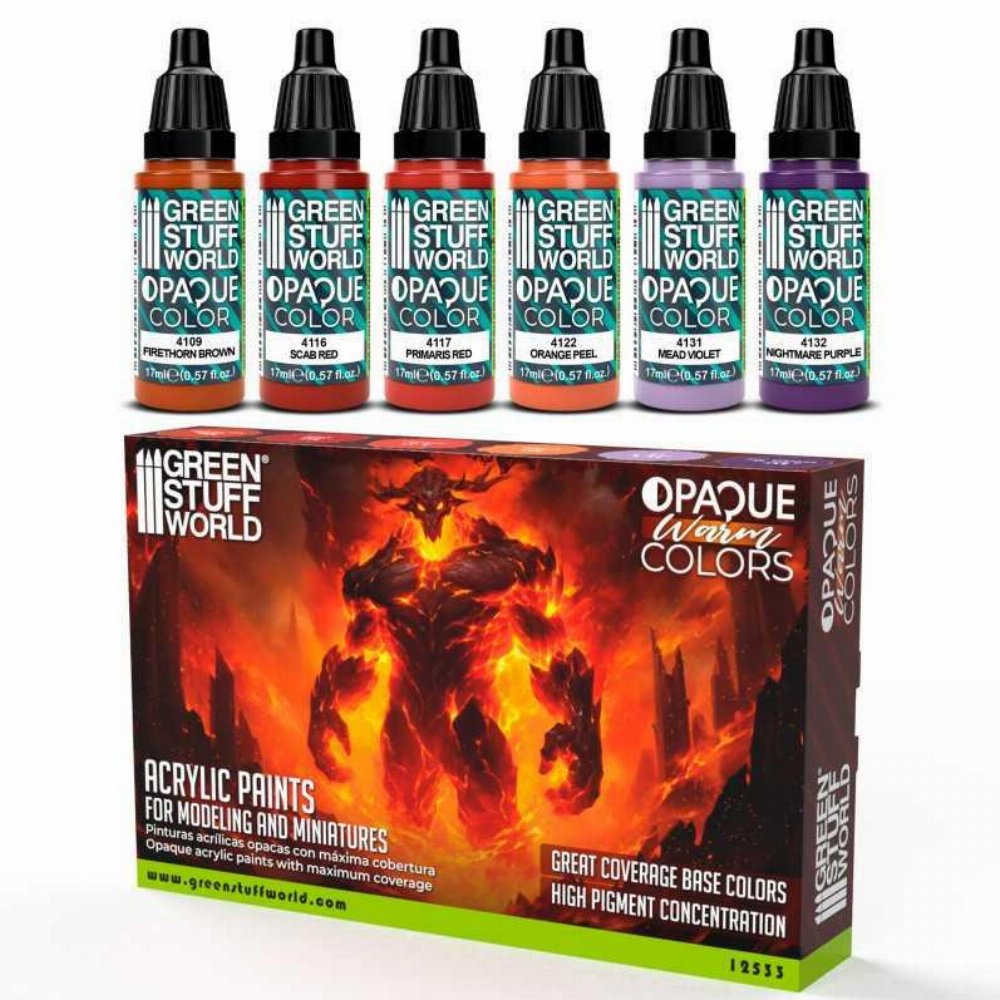 Green Stuff World – Warm Colours Opaque Paint Set (6 Χρώματα)