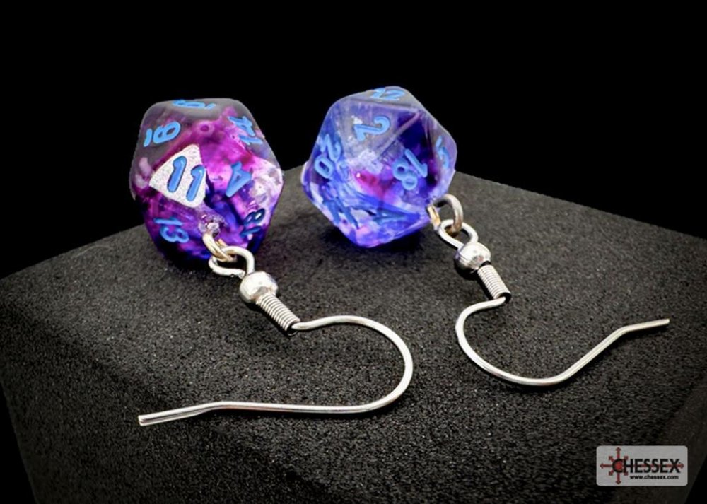 Chessex – Nebula Nocturnal Mini-Poly D20 Κρεμαστά Σκουλαρίκια