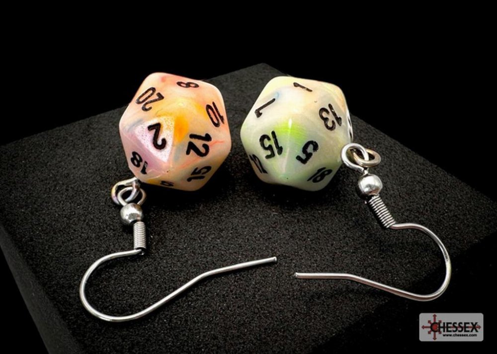 Chessex – Festive Circus Mini-Poly D20 Κρεμαστά Σκουλαρίκια