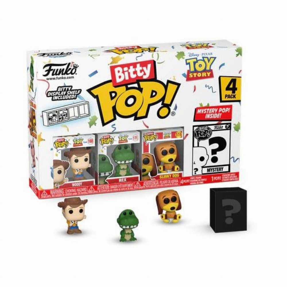 Funko Bitty POP! Disney: Toy Story – Woody, Rex, Slinky Dog & Chase Mystery 4-Pack Φιγούρες