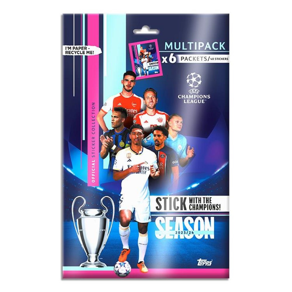 Topps – 2023-24 UEFA Champions League Αυτοκόλλητα Multipack (48 Αυτοκόλλητα)