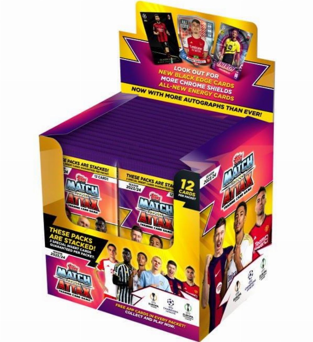 Topps – 2023-24 Match Attax UEFA Κάρτες Booster Display (24 Φακελάκια)