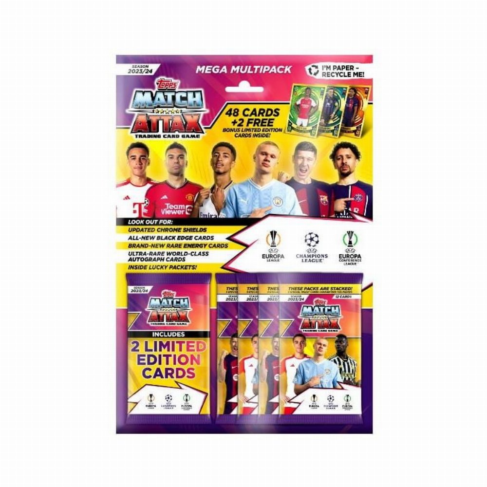Topps – 2023-24 Match Attax UEFA Κάρτες Mega Multipack (48 Κάρτες)