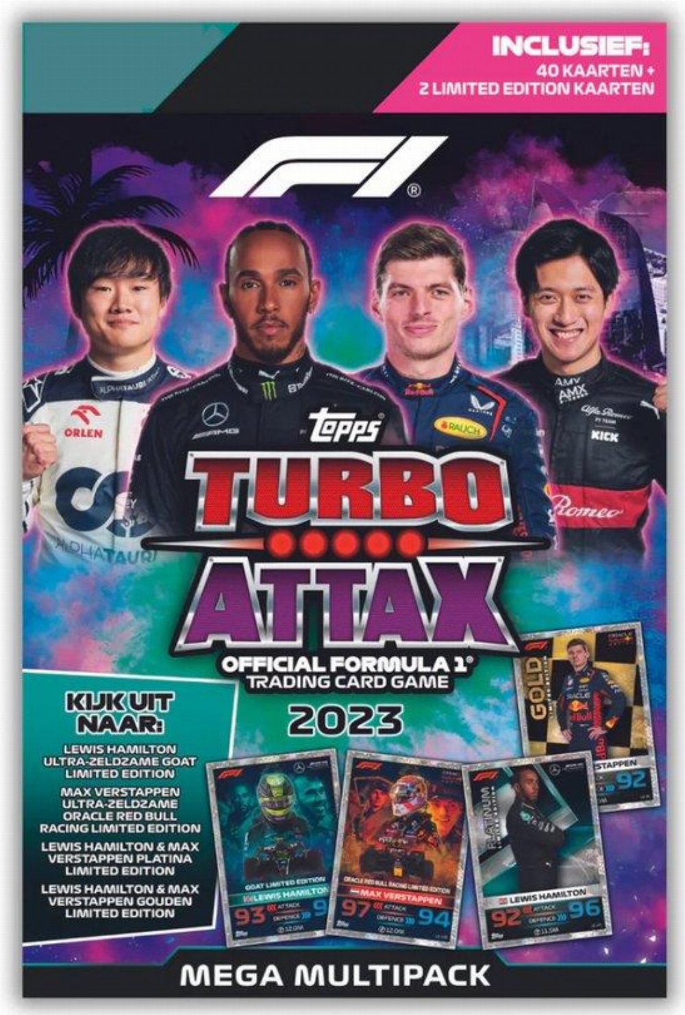 Topps – 2023 Turbo Attax Formula 1 Κάρτες Mega Multipack (40 Κάρτες)