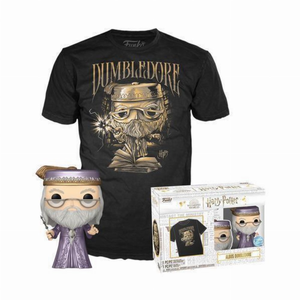 Συλλεκτικό Funko Box: Harry Potter – Dumbledore (Metallic) POP! με T-Shirt (XL)