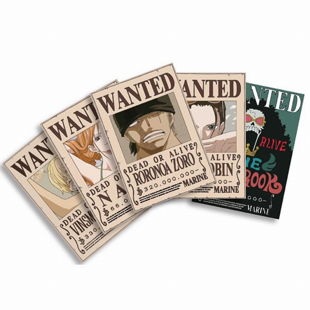 One Piece – Straw Hats Wanted Posters Set 2 5-Pack Postercards (14.8×10.5cm)
