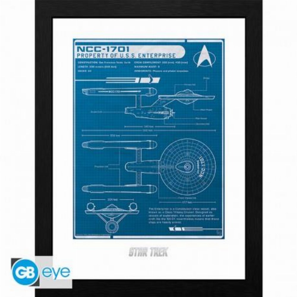 Star Trek – USS Enterprise’s Plan Αφίσα σε Κάδρο (31x41cm)