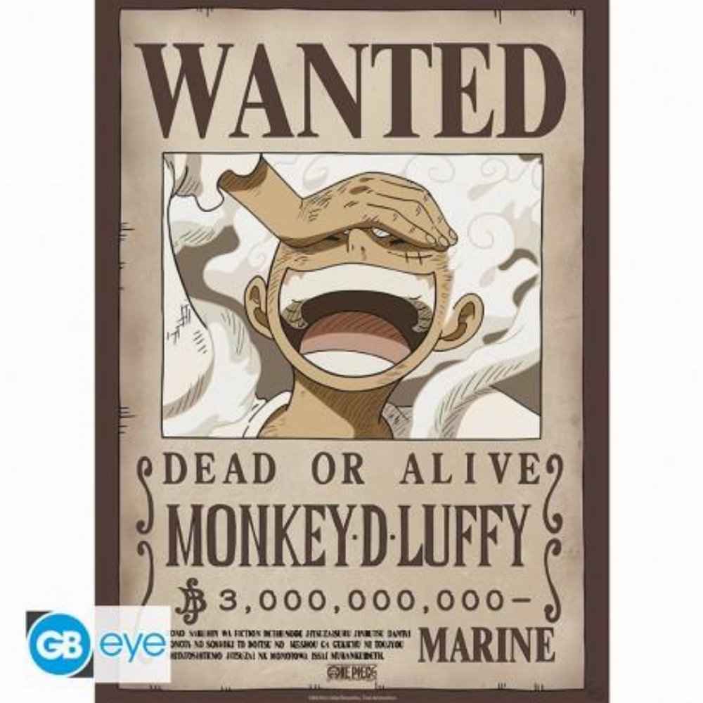 One Piece – Monkey D. Luffy Wanted Poster Αυθεντική Αφίσα (52x38cm)