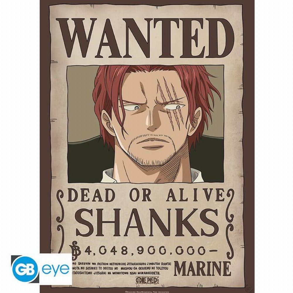 One Piece – Shanks Wanted Poster Αυθεντική Αφίσα (52x38cm)