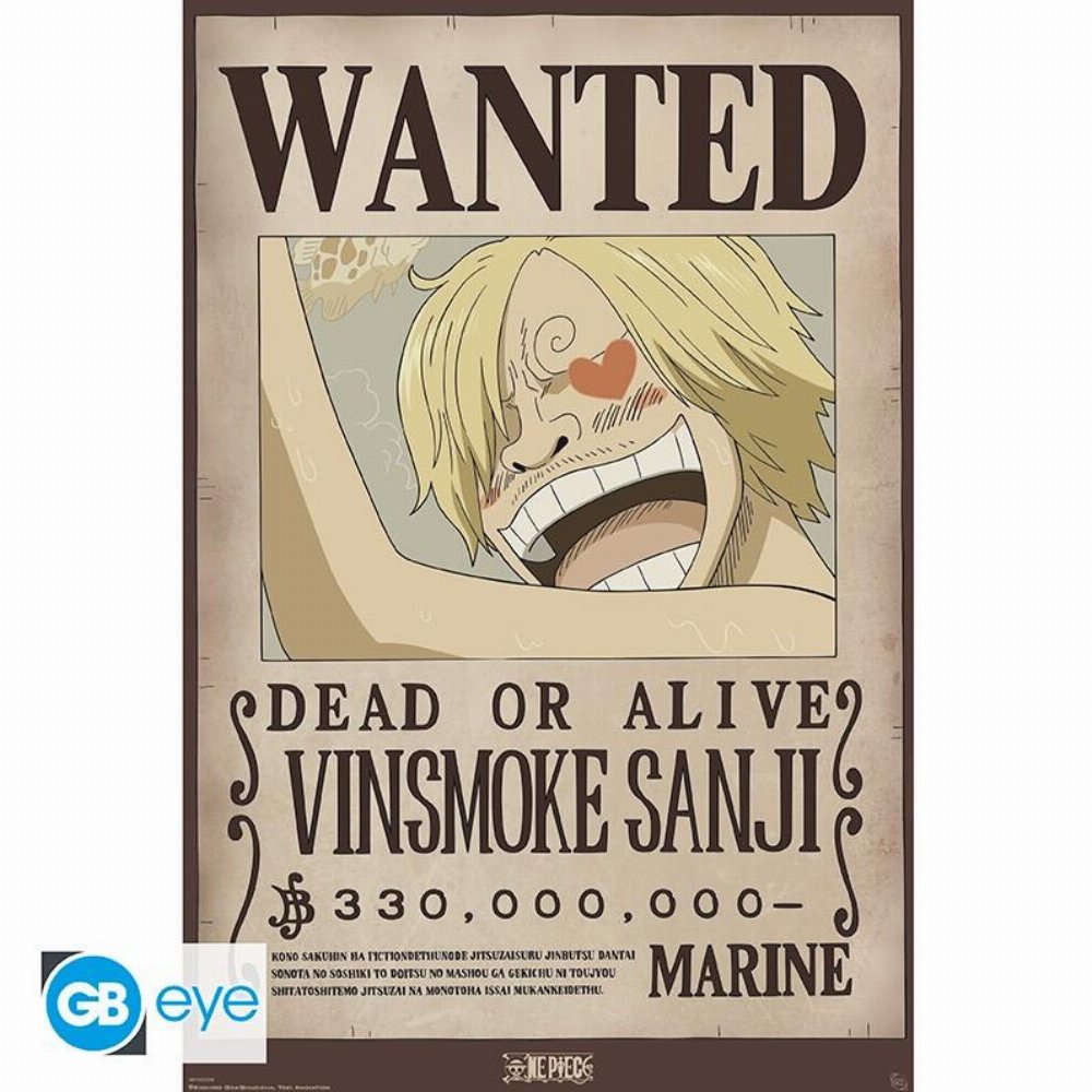 One Piece – Vinsmoke Sanji Wanted Poster Αυθεντική Αφίσα (92x61cm)