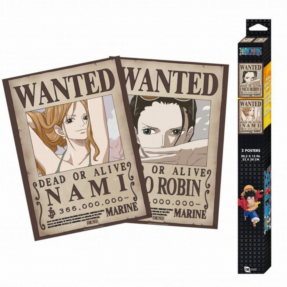 One Piece – Nami & Nico Robin Wanted Posters Chibi 2-Pack Αυθεντικές Αφίσες (52x38cm)