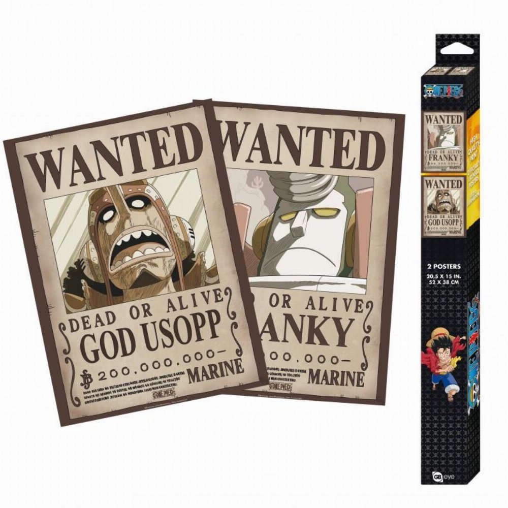 One Piece – God Usopp & Franky Wanted Posters Chibi 2-Pack Αυθεντικές Αφίσες (52x38cm)