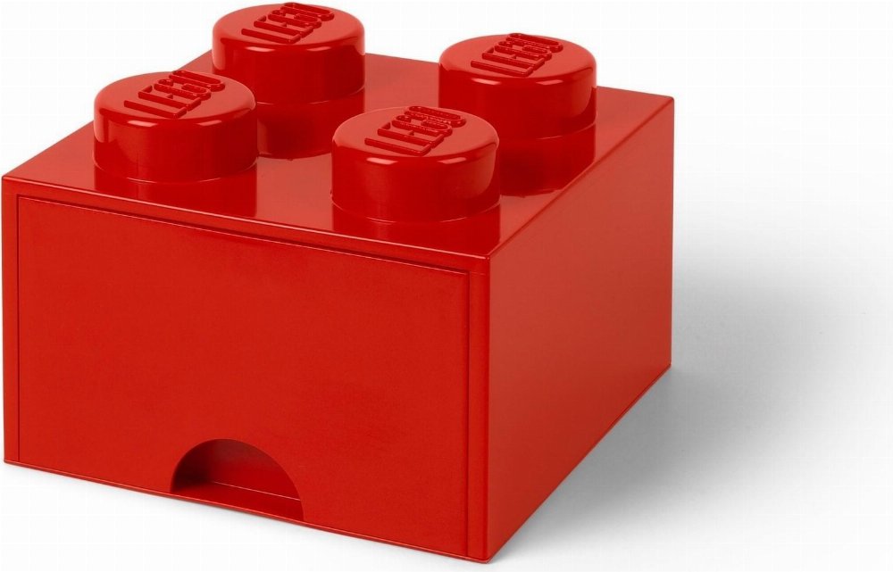 LEGO – Τουβλάκι Αποθήκευσης Συρταρωτό 4 Κόκκινο (25x25x18cm)