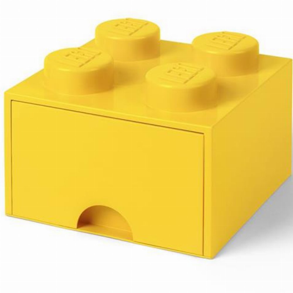 LEGO – Τουβλάκι Αποθήκευσης Συρταρωτό 4 Κίτρινο (25x25x18cm)
