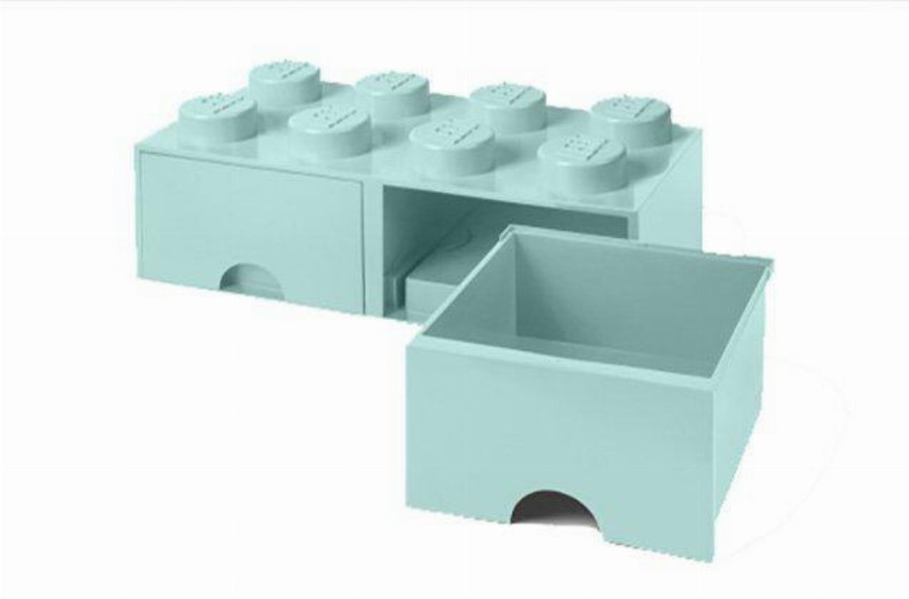 LEGO – Διπλό Τουβλάκι Αποθήκευσης Συρταρωτό 8 Γαλάζιο (25x50x18cm)