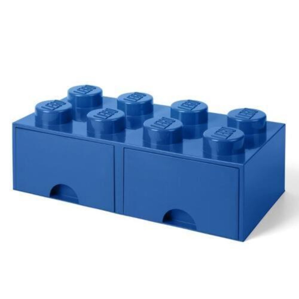 LEGO – Διπλό Τουβλάκι Αποθήκευσης Συρταρωτό 8 Μπλέ (25x50x18cm)