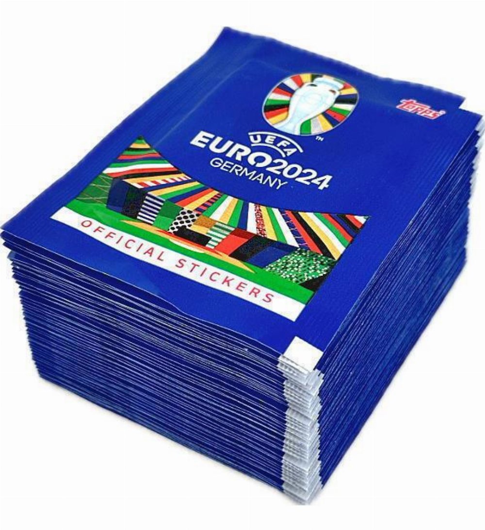Topps – UEFA Germany Euro 2024 Αυτοκόλλητα 50 Φακελάκια (Σύνολο 300 Αυτοκόλλητα)