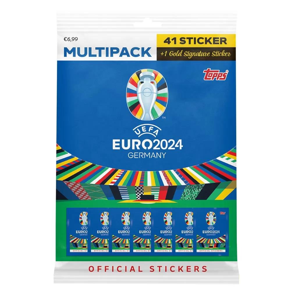 Topps – UEFA Germany Euro 2024 Αυτοκόλλητα MultiPack (41 Αυτοκόλλητα)