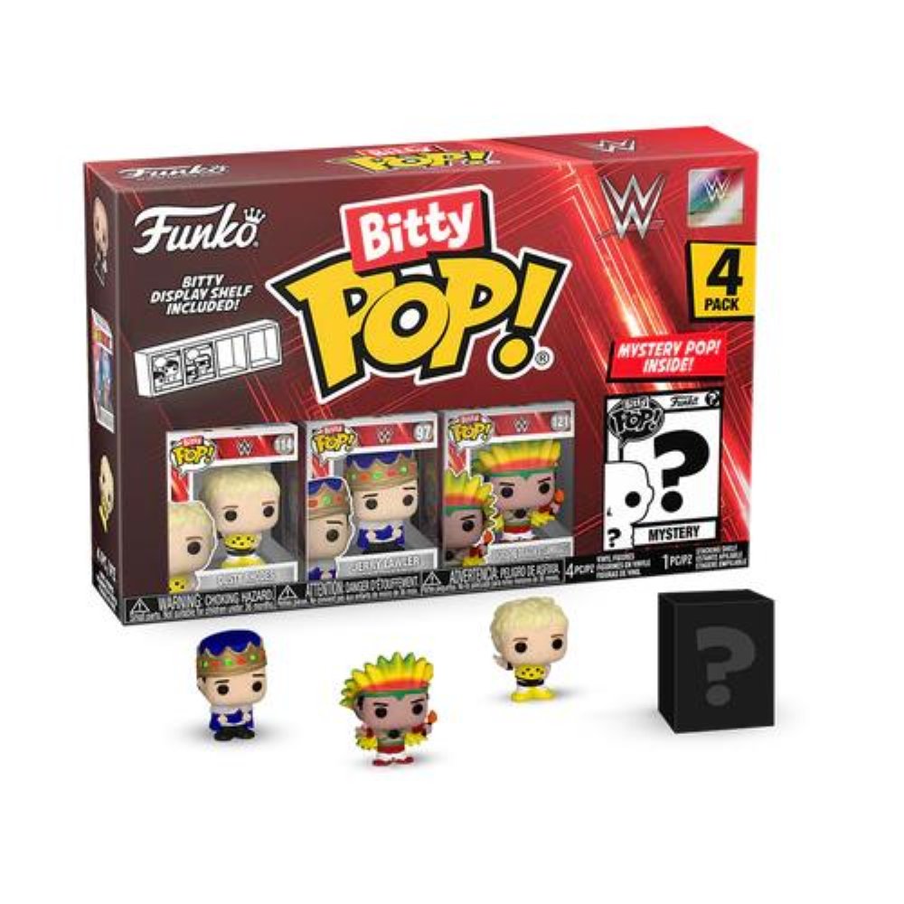 Funko Bitty POP! WWE – Dusty Rhodes, Jerry Lawler, Ricky the Steamboat Dragon & Chase Mystery 4-Pack Φιγούρες