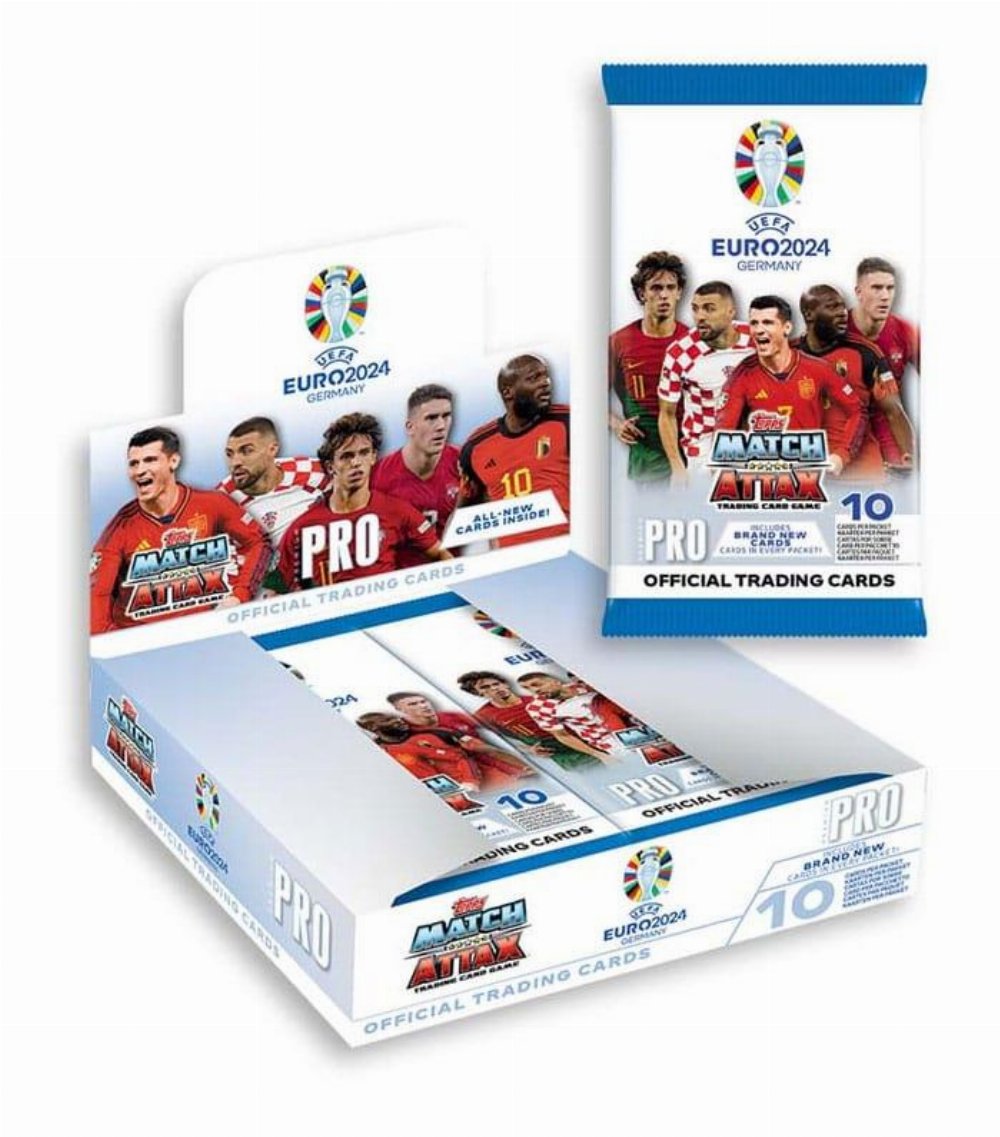 Topps – Match Attax Euro 2024 Κάρτες Premium Pro Booster Display (10 Φακελάκια)