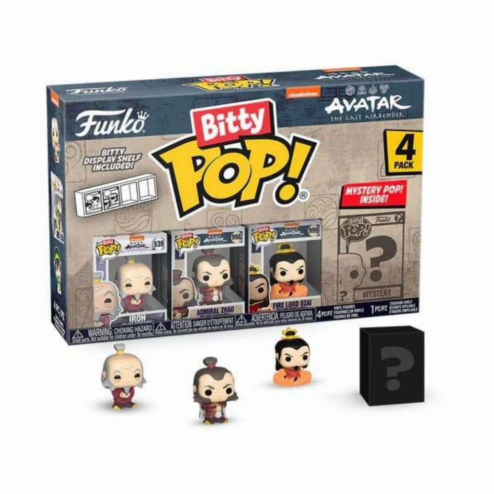Funko Bitty POP! Avatar: The Last Airbender – Iroh, Admiral Zhao, Fire Lord Ozai & Chase Mystery 4-Pack Φιγούρες