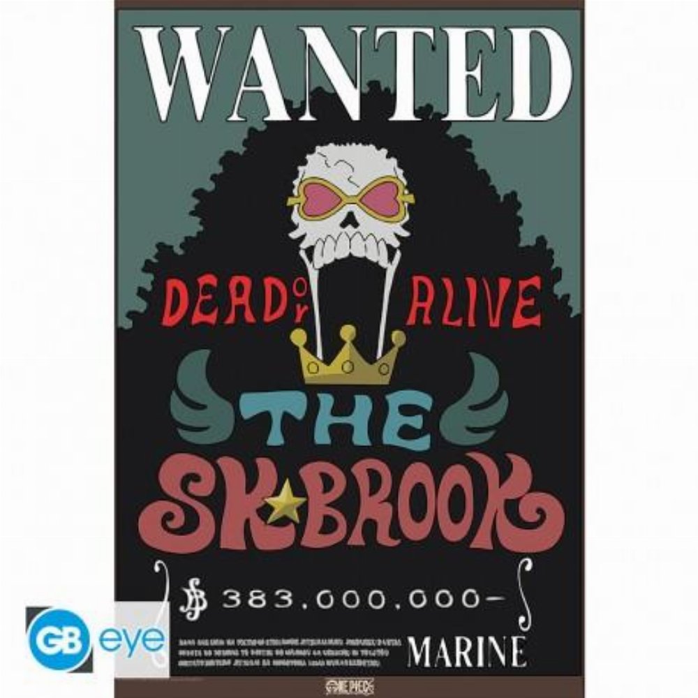 One Piece – Brook Wanted Poster Αυθεντική Αφίσα (52x38cm)