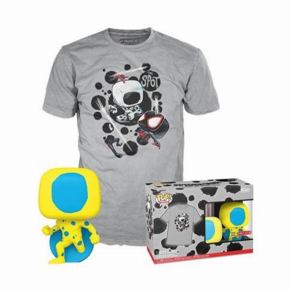 Συλλεκτικό Funko Box: Marvel Spider-Man – The Spot (Black Light) POP! με T-Shirt (L)