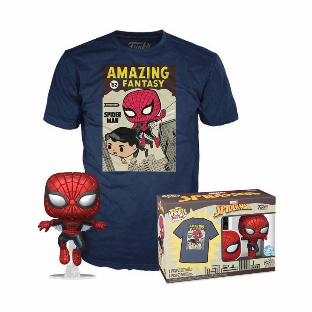 Συλλεκτικό Funko Box: Marvel – Spider-Man (Metallic) POP! με T-Shirt (XL)